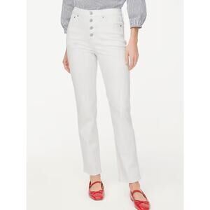 NWT J.Crew High Rise Stovepipe Jean In Signature Stretch White Size 29